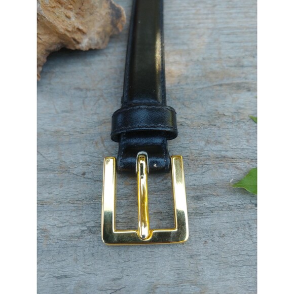 Vintage Womens Black Leather Belt By Partners Size Large - Picture 2 of 10